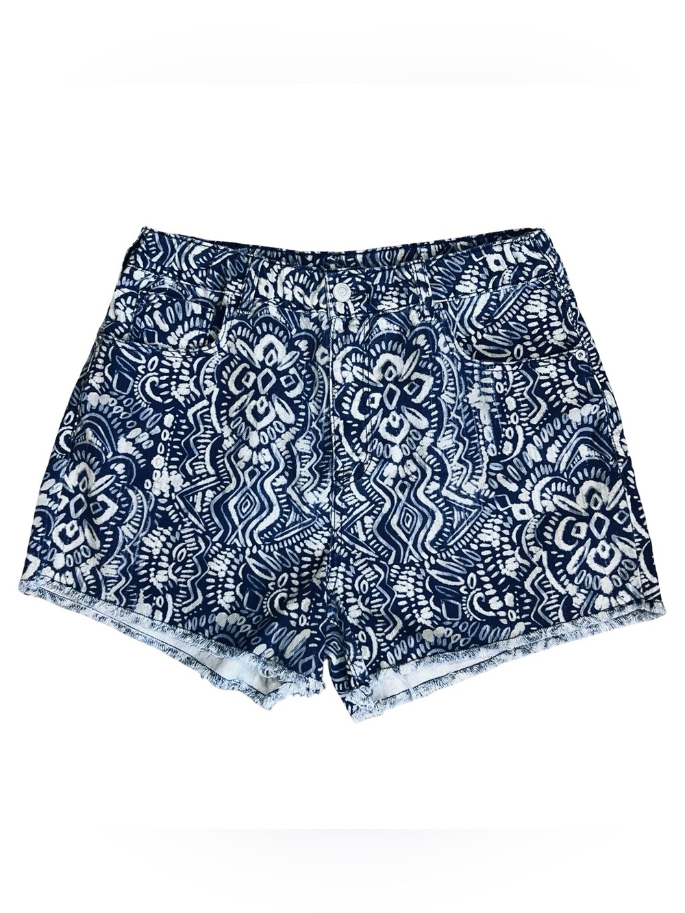 Anthropologie Pilcro Women’s Sz S Blue High Rise Shorts Scrunchie Cut Off - Picture 4 of 16